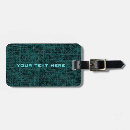 Étiquette À Bagage Balise de bagage Cyan "Scratch" (Devant horizontal)