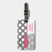 Étiquette À Bagage Balise de bagage Damask Purse sac à main (Devant Vertical)