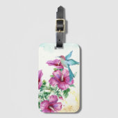 Étiquette À Bagage Balise de bagage d'aquarelle de colibri (Devant Vertical)