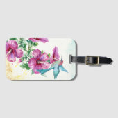 Étiquette À Bagage Balise de bagage d'aquarelle de colibri (Devant Horizontal)