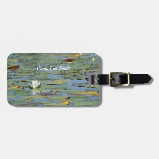 Étiquette À Bagage Balise de bagage d'aquarelle nénuphar Lake Flower (Devant horizontal)