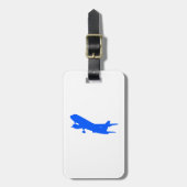 Étiquette À Bagage Balise de bagage d'avion bleu (Devant Vertical)