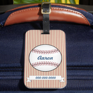 Étiquette À Bagage Balise de bagage de baseball rouge personnalisée