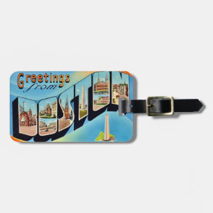 Étiquette À Bagage Balise de bagage de carte postale Boston
