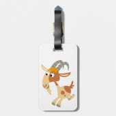 Étiquette À Bagage Balise de bagage de chèvre sur le dessin mignon (Dos Vertical)