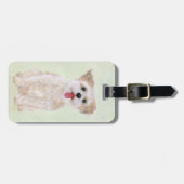 Étiquette À Bagage Balise de bagage de chien Morkie (Devant horizontal)