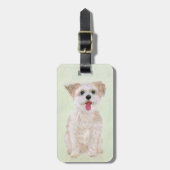 Étiquette À Bagage Balise de bagage de chien Morkie (Devant Vertical)