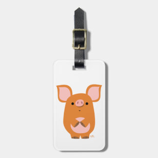 Étiquette À Bagage Balise de bagage de cochon de dessin mignonne