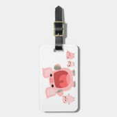 Étiquette À Bagage Balise de bagage de cochons de dessin mignon (Devant Vertical)