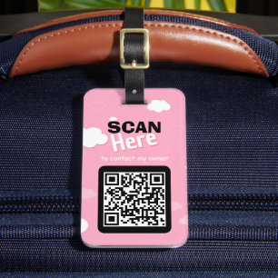 Étiquette À Bagage Balise de bagage de code QR modifiable