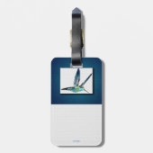 Étiquette À Bagage Balise de bagage de colibri bleu (Dos Vertical)