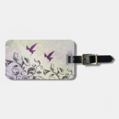 Étiquette À Bagage Balise de bagage de colibris et de fleurs (Devant horizontal)