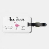 Étiquette À Bagage Balise de bagage de conception de Flamant rose (Dos horizontal)