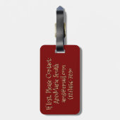 Étiquette À Bagage Balise de bagage de conception de tranches de pizz (Dos Vertical)