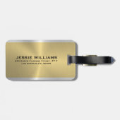 Étiquette À Bagage Balise de bagage de conception géométrique or et a (Dos horizontal)