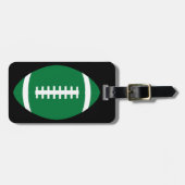 Étiquette À Bagage Balise de bagage de football en noir et vert perso (Devant horizontal)