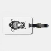 Étiquette À Bagage Balise de bagage de hibou (Dos horizontal)