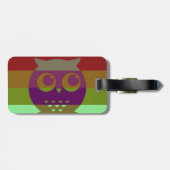 Étiquette À Bagage Balise de bagage de hibou Abstrait avec bracelet e (Dos horizontal)