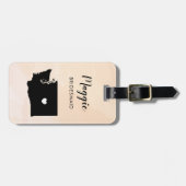 Étiquette À Bagage Balise de bagage de la carte de Washington, Soirée (Devant horizontal)