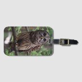 Étiquette À Bagage Balise de bagage de la chouette barrée (Devant Horizontal)