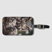 Étiquette À Bagage Balise de bagage de la famille Owl (Devant Horizontal)