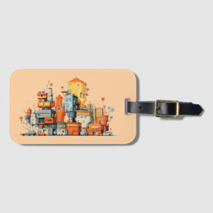 Étiquette À Bagage Balise de bagage de la ville de dessin animé - Pêc