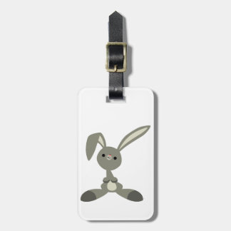 Étiquette À Bagage Balise de bagage de lapin de caricature curieuse