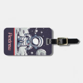 Étiquette À Bagage Balise de bagage de l'astronaute spatial (Devant horizontal)