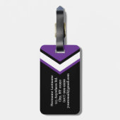 Étiquette À Bagage Balise de bagage de l'équipe Cheer - Noir violet b (Dos Vertical)