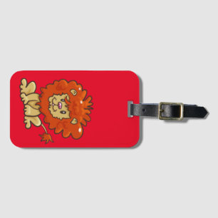 Étiquette À Bagage Balise de bagage de lion de dessin animé