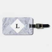 Étiquette À Bagage Balise de bagage de Marbre blanc personnalisée (Devant horizontal)