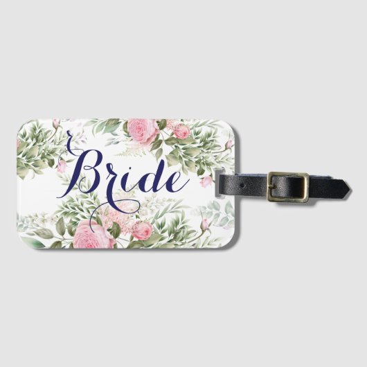 Étiquette À Bagage Balise de bagage de mariée (Devant Horizontal)