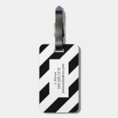 Étiquette À Bagage Balise de bagage de monogramme à bande diagonale - (Dos Vertical)