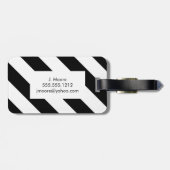 Étiquette À Bagage Balise de bagage de monogramme à bande diagonale - (Dos horizontal)