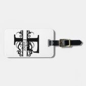 Étiquette À Bagage Balise de bagage de monogramme Fisher Split (Devant horizontal)