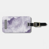 Étiquette À Bagage Balise de bagage de monogramme violet d'aquarelle (Devant horizontal)