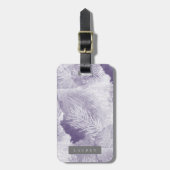 Étiquette À Bagage Balise de bagage de monogramme violet d'aquarelle (Devant Vertical)