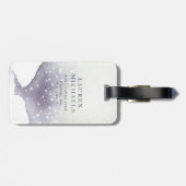 Étiquette À Bagage Balise de bagage de monogramme violet d'aquarelle (Dos horizontal)