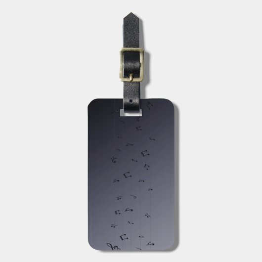 Étiquette À Bagage Balise de bagage de notes musicales gothiques (Devant Vertical)