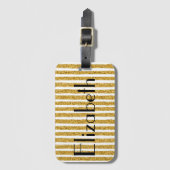 Étiquette À Bagage Balise de bagage de Parties scintillant d'or (Devant Vertical)
