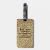 Étiquette À Bagage Balise de bagage de Parties scintillant d'or Unico (Dos Vertical)