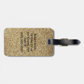 Étiquette À Bagage Balise de bagage de Parties scintillant d'or Unico (Dos horizontal)