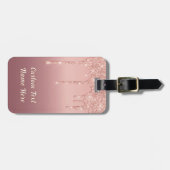 Étiquette À Bagage Balise de bagage de Parties scintillant en or rose (Devant horizontal)