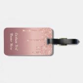 Étiquette À Bagage Balise de bagage de Parties scintillant en or rose (Dos horizontal)