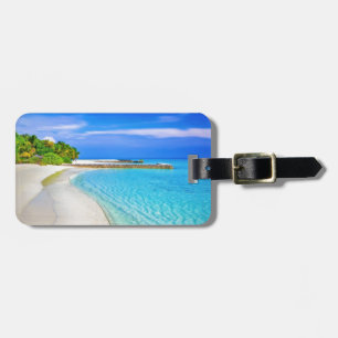 Étiquette À Bagage Balise de bagage de plage tropicale
