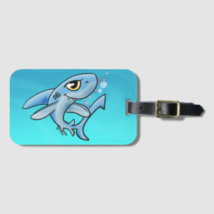 Étiquette À Bagage Balise de bagage de requin caricature