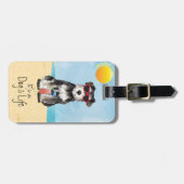 Étiquette À Bagage Balise de bagage de Schnauzer miniature d'été (Devant horizontal)