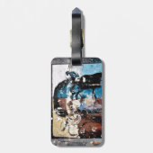 Étiquette À Bagage Balise de bagage de singe avec bracelet en cuir (Dos Vertical)