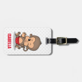 Étiquette À Bagage Balise de bagage de singe personnalisée mignonne ( (Devant horizontal)