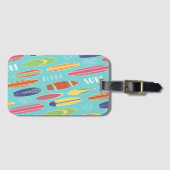 Étiquette À Bagage Balise de bagage de surf bleu (Devant Horizontal)